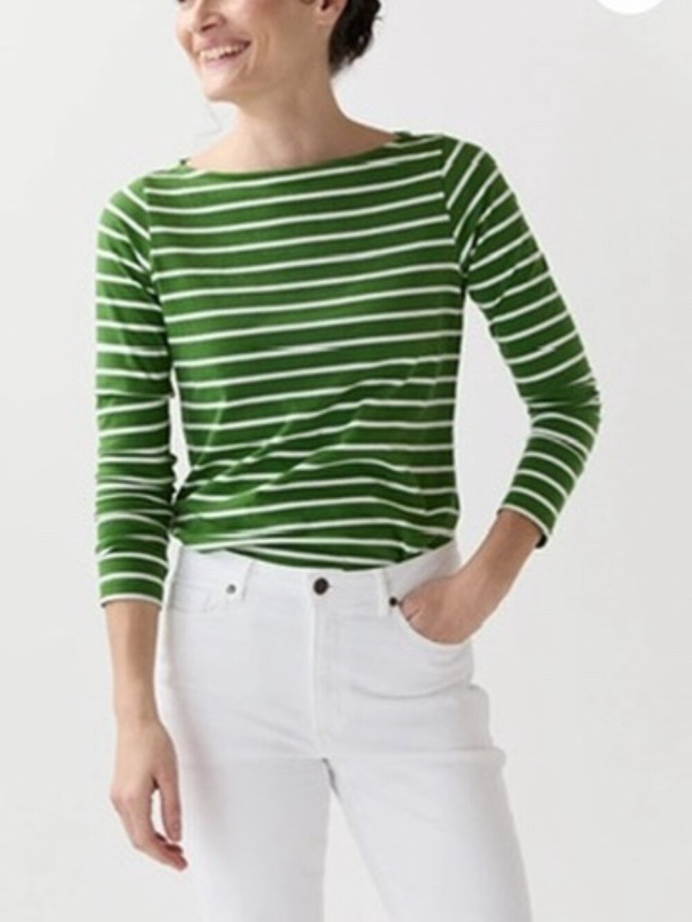Ann Mashburn Green Striped Tshirt